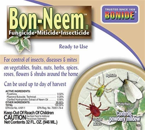 Bonide Bon-Neem II Organic Liquid Insect, Disease & Mite Control 32 oz
