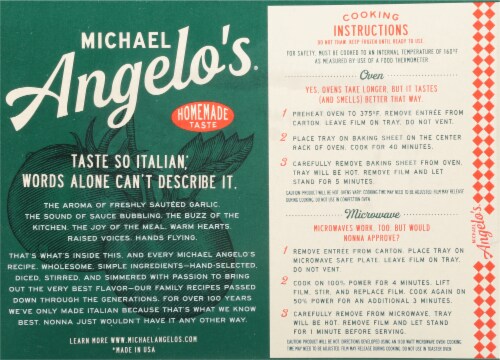 Michael Angelo's® Baked Ziti with Meatballs Frozen Meal Perspective: back