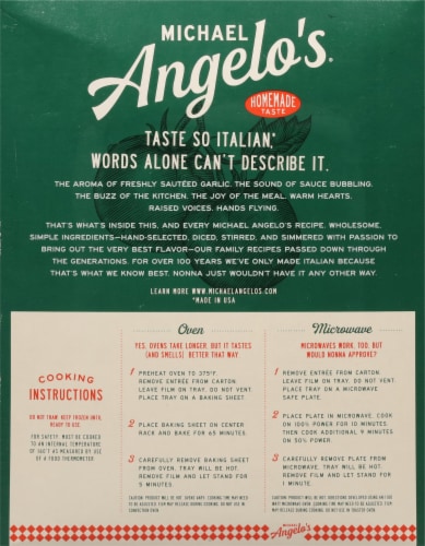 Michael Angelo's® Lasagna with Meat Sauce Frozen Meal Perspective: back