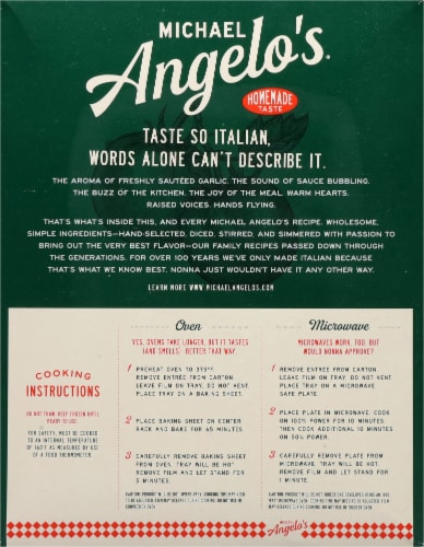 Michael Angelo's® Vegetable Lasagna Family Size Frozen Meal Perspective: back