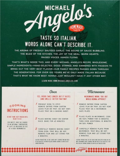 Michael Angelo's® Eggplant Parmigiana Family Size Frozen Meal Perspective: back
