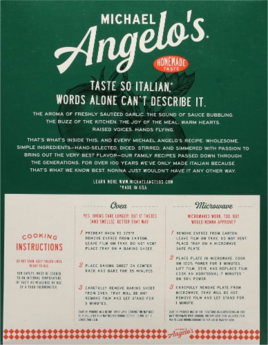 Michael Angelo's® Baked Ziti with Meatballs Family Size Frozen Meal Perspective: back