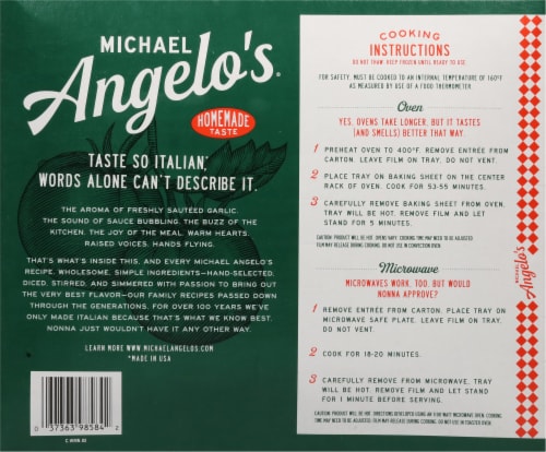 Michael Angelo's® Baked Ziti With Meatballs Family Size Frozen Meal Perspective: back