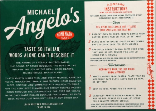 Michael Angelo's® Chicken Parmigiana Frozen Meal Perspective: back