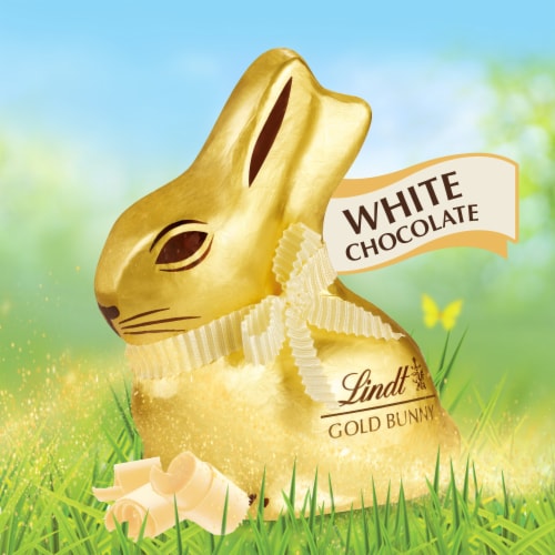 Lindt GOLD BUNNY White Chocolate Easter Candy Bunny Perspective: back