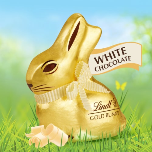 Lindt GOLD BUNNY White Chocolate Easter Candy Bunny Perspective: back
