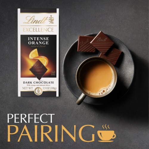 Lindt EXCELLENCE Intense Orange Dark Chocolate Candy Bar Perspective: back