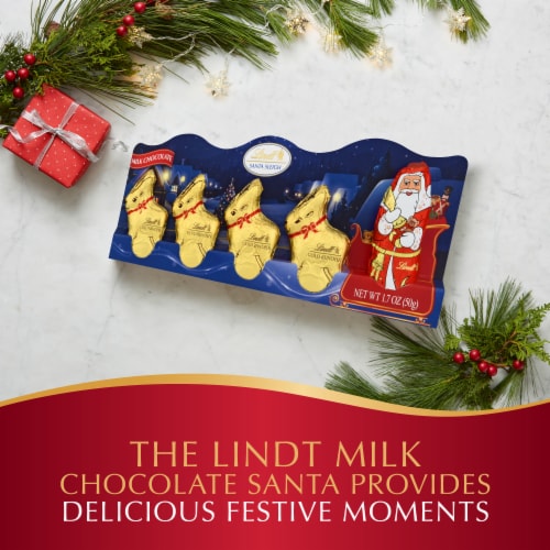 Lindt Santa Sleigh Mini Milk Chocolate Candy Pack Perspective: back