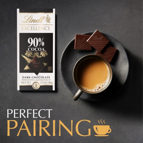 Lindt EXCELLENCE 90% Cocoa Dark Chocolate Candy Bar Perspective: back