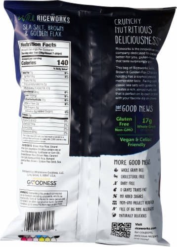 Wild Riceworks® Sea Salt & Black Sesame Gourmet Rice Snacks Perspective: back
