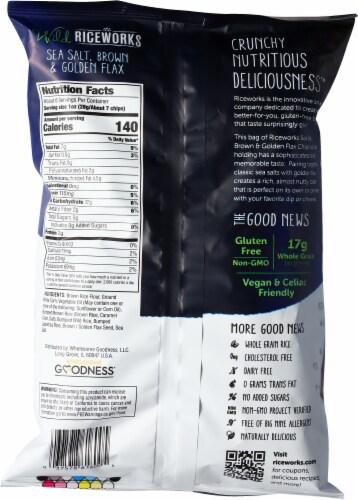 Wild Riceworks® Sea Salt & Black Sesame Gourmet Rice Snacks Perspective: back