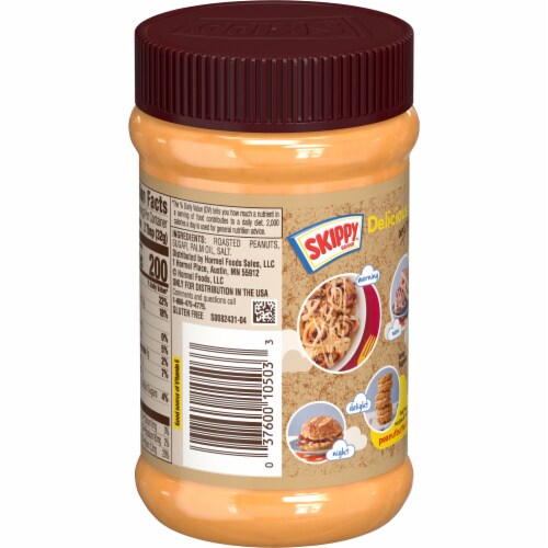 Skippy® Natural Super Chunk® Extra Crunchy Peanut Butter Spread Perspective: back