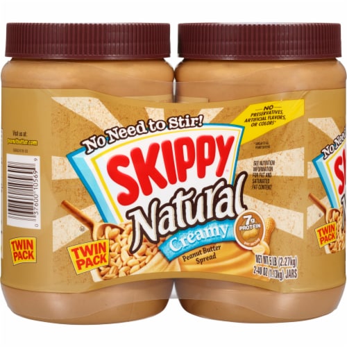 Skippy® Natural Creamy Peanut Butter Spread Twin Pack Perspective: back