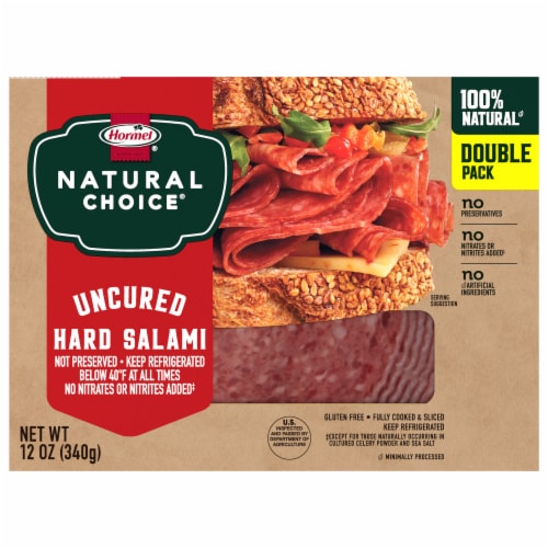 Hormel® Natural Choice® Uncured Hard Salami Deli Meat Perspective: back