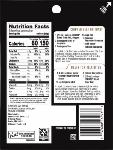 Hormel® Sliced Dried Beef Perspective: back