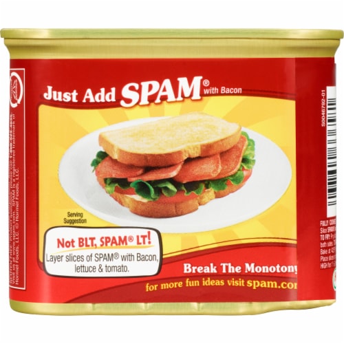 SPAM® with Real Hormel® Bacon Canned Luncheon Meat Perspective: back