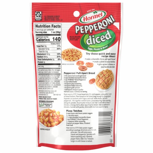 Hormel® Diced Pepperoni Pouch Perspective: back