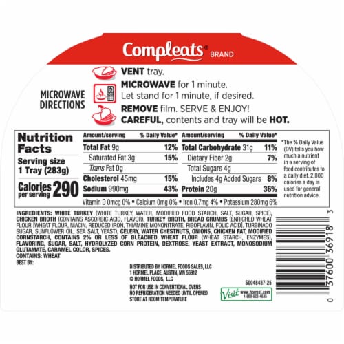 Hormel® Compleats® Turkey & Dressing Microwave Meal Perspective: back