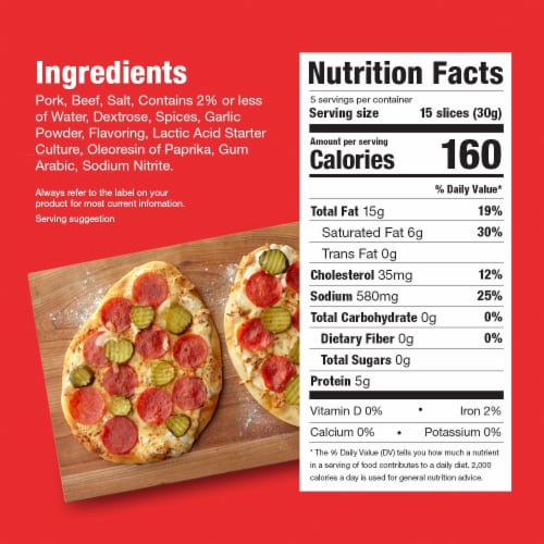Hormel® Dill Pickle Flavored Pepperoni Perspective: back
