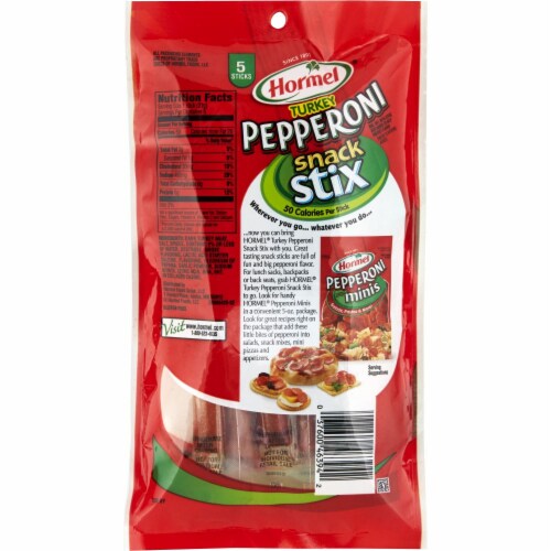 Hormel® Turkey Pepperoni Snack Stix Perspective: back