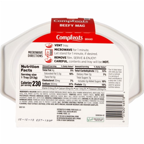 Hormel® Compleats® Beefy Mac Perspective: back