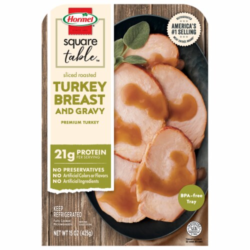 Hormel® Sliced Roasted Turkey Breast And Gravy Fully Cooked Entree, 15 Oz. Perspective: back