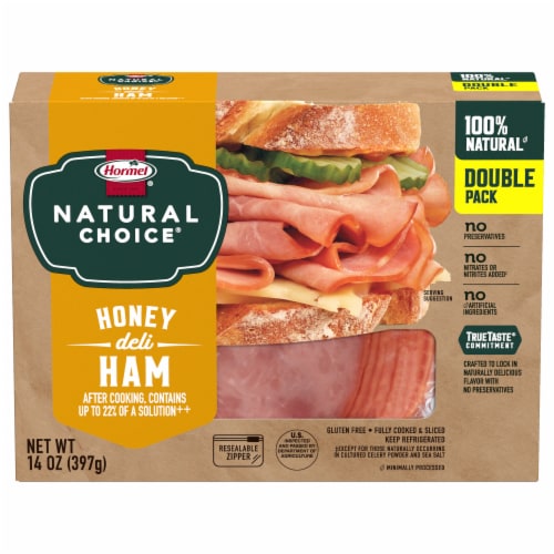 Hormel® Natural Choice® Sliced Honey Deli Ham Lunch Meat Double Pack Perspective: back
