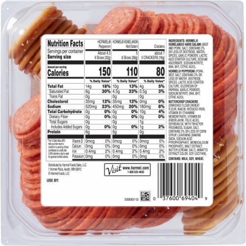 Hormel Gatherings® Pepperoni and Salami with Crackers Deli Snack Tray Perspective: back