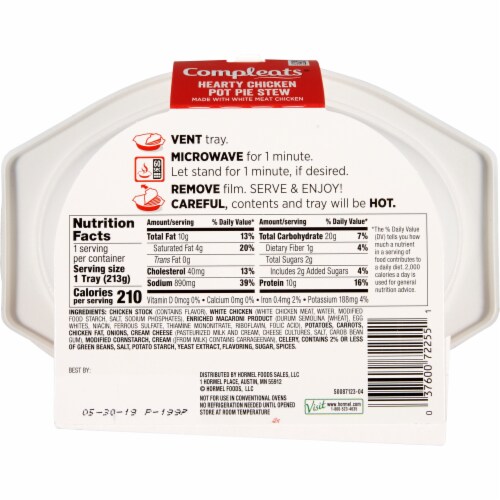 Hormel® Compleats Hearty Chicken Pot Pie Stew Microwave Tray Perspective: back