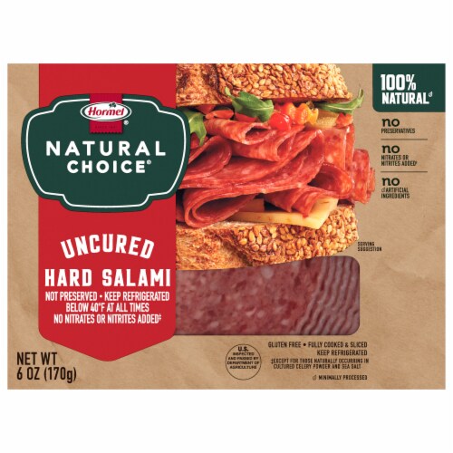 Hormel® Natural Choice® Uncured Hard Salami Deli Meat Perspective: back