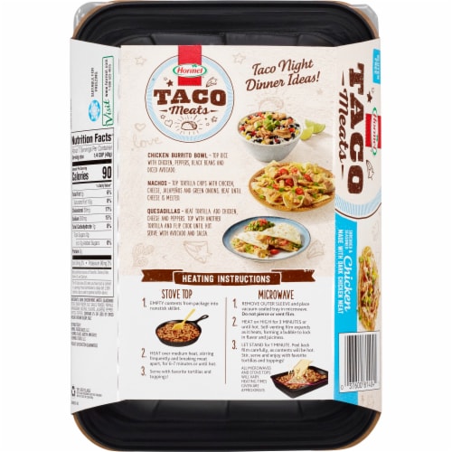 Hormel® Shredded & Seasoned Chicken Taco Meat Perspective: back