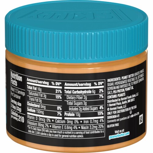 Skippy® Creamy Peanut Butter Blended with Plant Protein Perspective: back