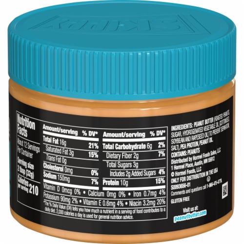 Skippy® Creamy Peanut Butter Blended with Plant Protein Perspective: back