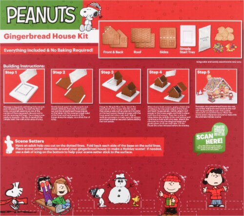Cookies United Peanuts® No Bake Mini Decorations Gingerbread House Kit Perspective: back