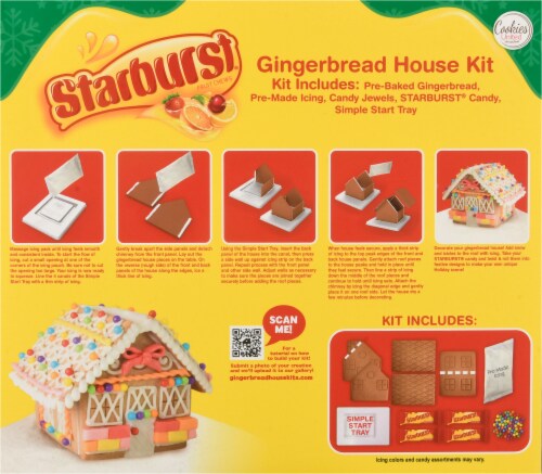 Mars Starburst® Holiday Gingerbread House Kit Perspective: back