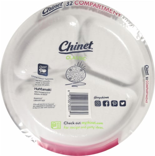 Chinet® Dinner Compartment Classic White Paper Plates Perspective: back
