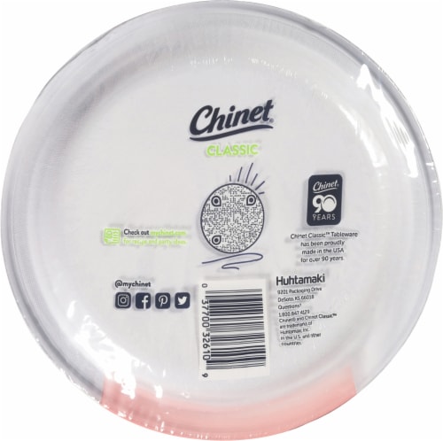 Chinet® Classic Lunch Paper Plates - White Perspective: back