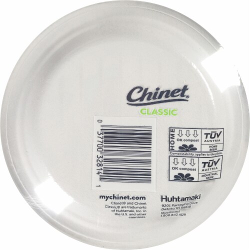Chinet® Classic Dessert Paper Plates - White Perspective: back