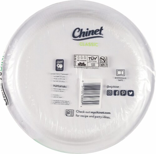 Chinet® Classic White Paper Dinner Plates Perspective: back