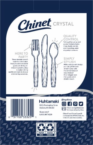 Chinet® Cut Crystal Premium Cutlery Perspective: back