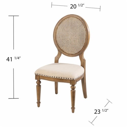 SEI Furniture Kippview 19.5 H Upholstered Dining Chair Natural/Cream (Set of 2) Perspective: back