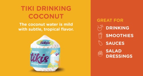 Frieda's® Tikis™ Drinking Coconut Perspective: back