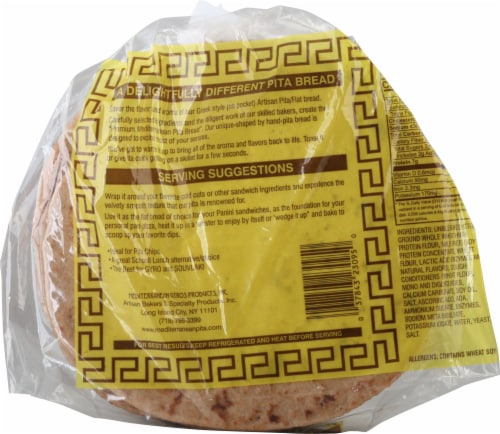 Mediterranean Wheat Pita Bread Perspective: back