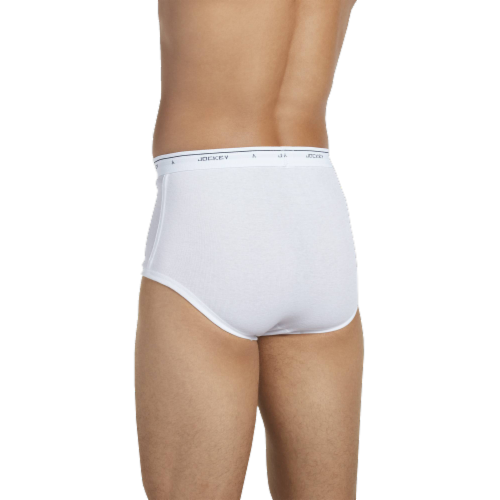 Jockey® Classic Men's Full Rise Briefs - White Perspective: back