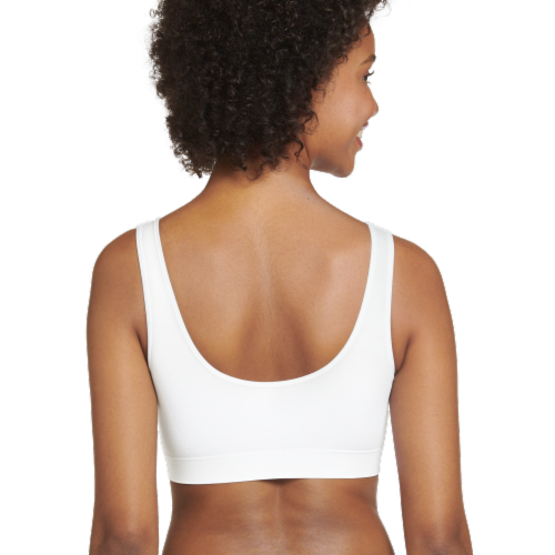 Jockey® Women's Modern Micro Scoop Neck Crop Top - White Perspective: back