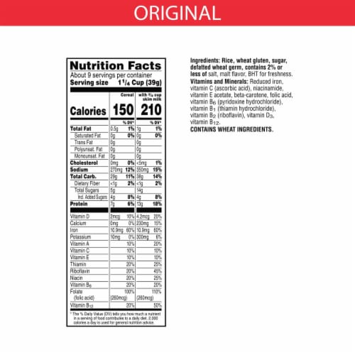 Kellogg's® Special K® Original Cereal Perspective: back