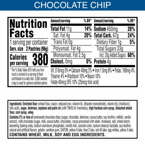 Pop-Tarts® Chocolate Chip Drizzle Toaster Pastries Perspective: back