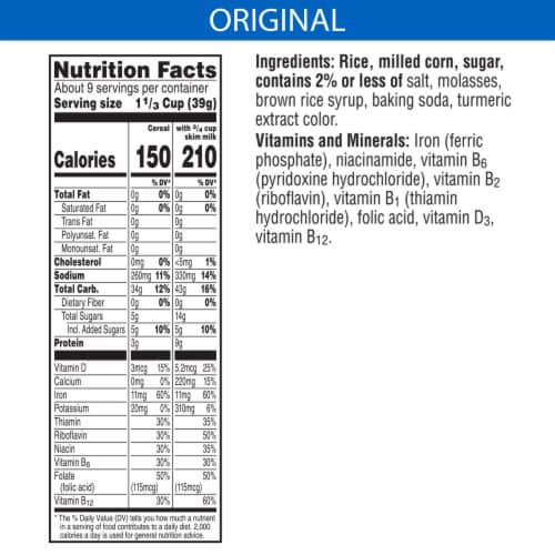 Kellogg's® Crispix Original Cereal Perspective: back