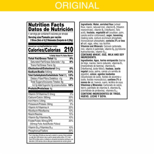 Eggo Original Frozen French Toast Sticks Perspective: back