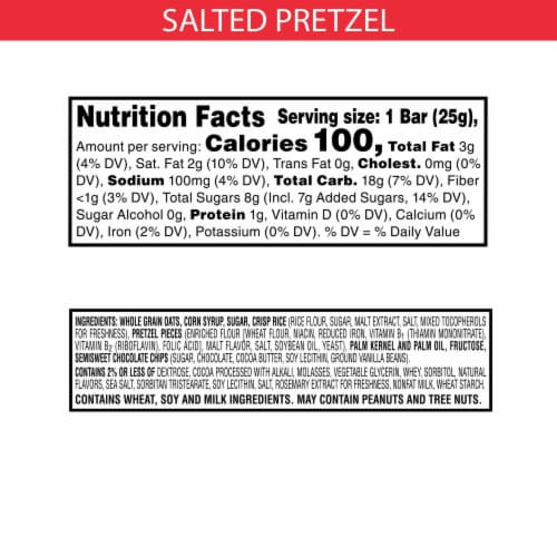 Kellogg's Special K Salted Pretzel Chocolate Chewy Snack Bars Perspective: back